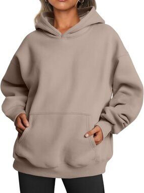 TRENDY QUEEN Oversized Hoody, coffee grey, Large